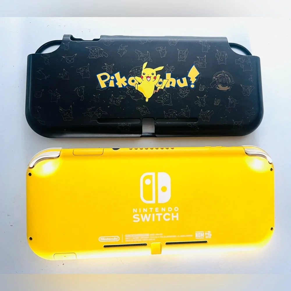 Nintendo Switch Lite Yellow Handheld Console Case And Power Cord Great Working